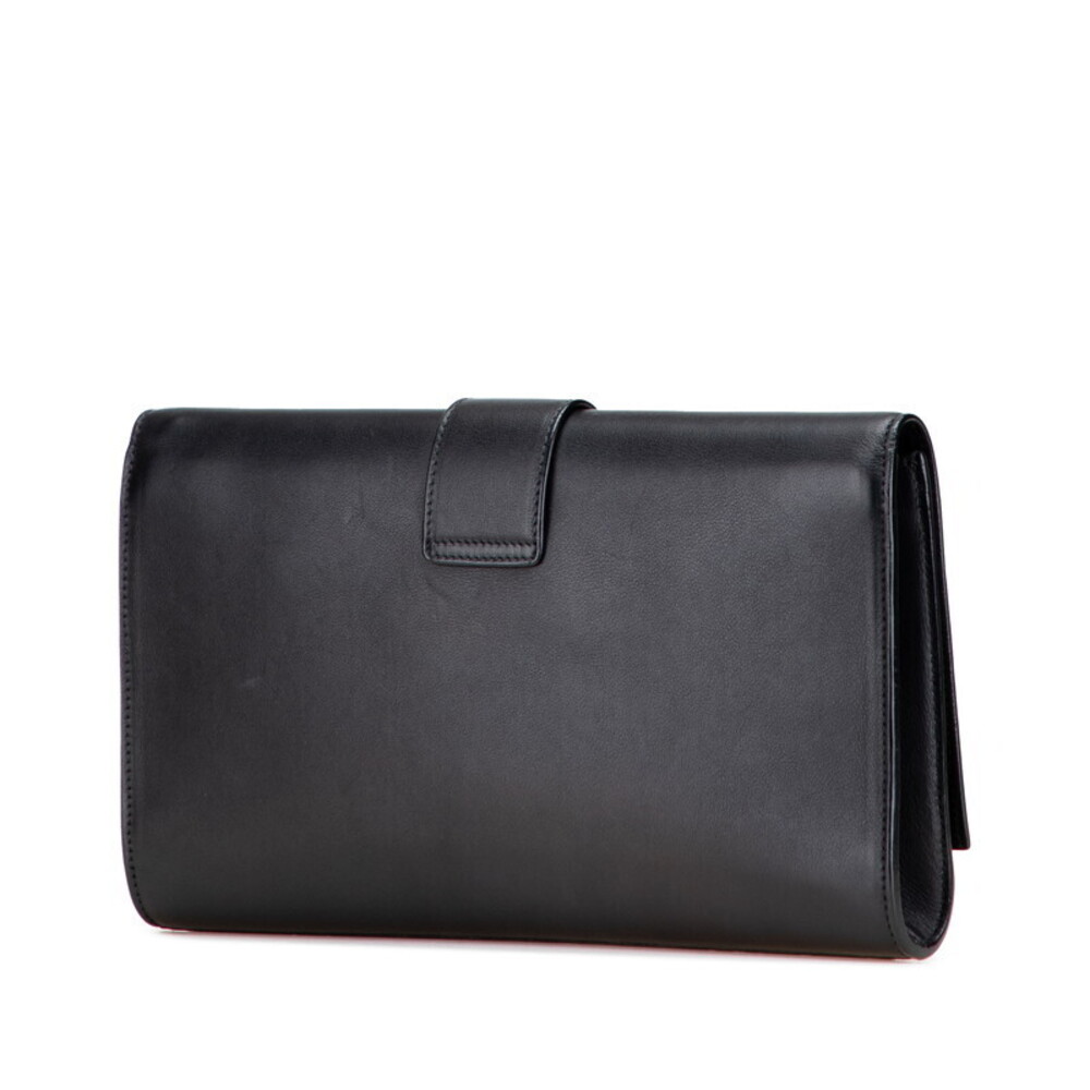 Saint Laurent Y Line Clutch Bag Black Leather - Picture 2 of 9
